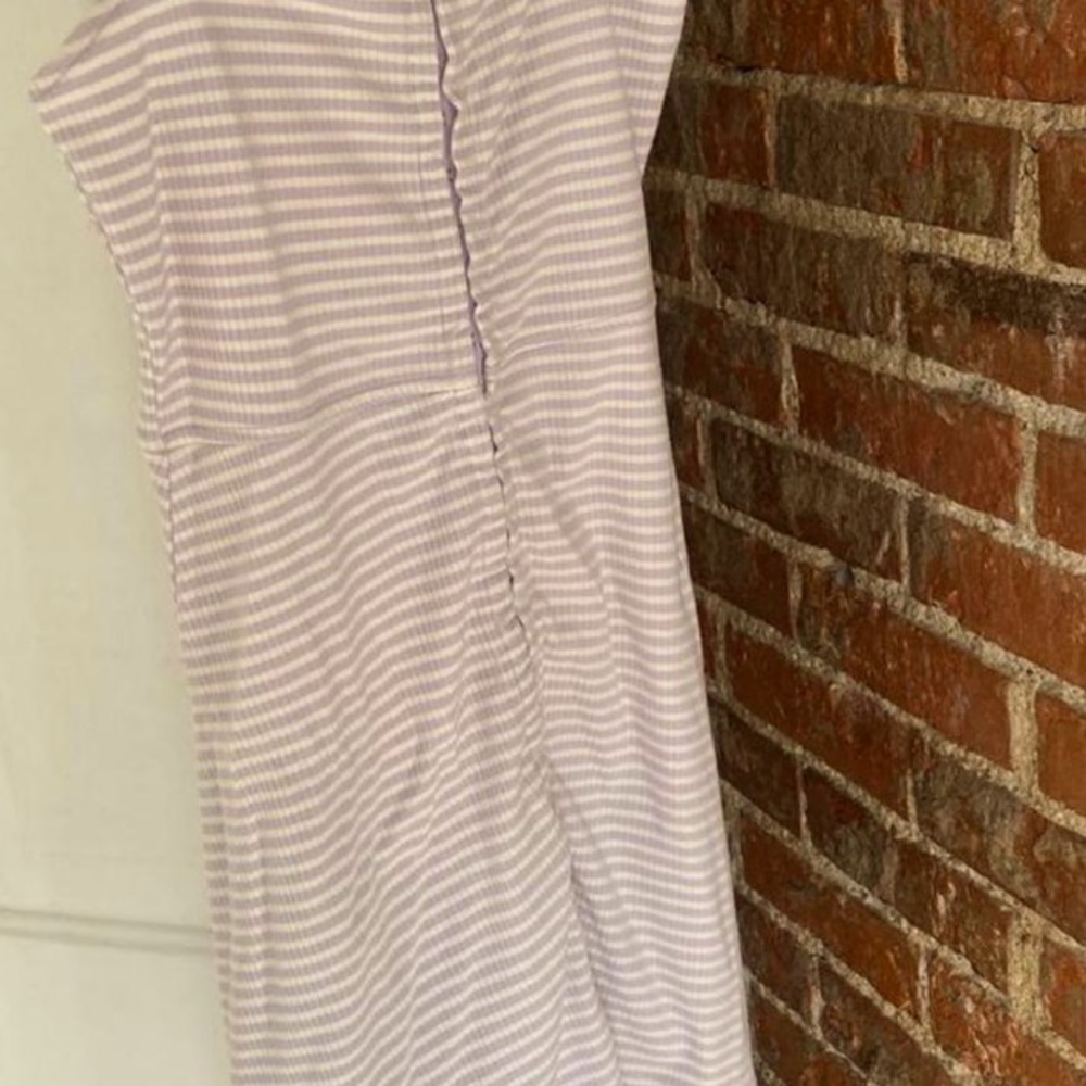 Pastel purple and white striped a-line casual summer dress